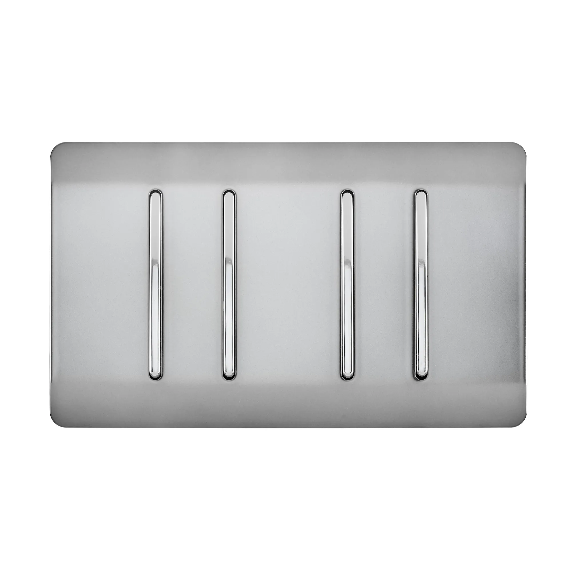ART-SS44BS  4 Gang 2 Way 10 Amp Rocker Twin Plate Brushed Steel